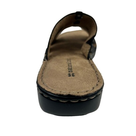 Naturalizer Womens Black Carney Leather Top Slip On Open Toe Sandals Size 6M - Picture 8 of 12